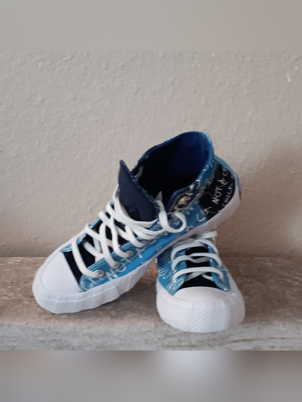 Converse-Not A ChuckBlue High-Top Canvas Sneakers